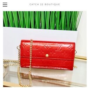 Louis Vuitton Red Patent Leather Vernis Sarah WOC